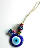 Kekands Lucky Eye Glass Blue Turkish Evil Pendentif Mur suspendu Perles colorées Décoration de la chaîne de corde pour la maison Car LE51672815