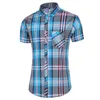 Camisa xadrez da moda Homens de verão Camisetas de manga curta casual masculam mais tamanho de praia havaiana blusa masculina 5xl 6xl 7xl 220623