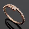 Love Bangle Tennis Designer sieraden dames armband diamant mooie slang zilveren rosé gouden sieraden koperen plaat feest bruiloft charme vriendin serpent armband