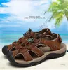 Large size sandals men 2022 summer new breathable toe sandal outdoor leisure Casual beach shoes Head layer cowhide PS Mocha low 001