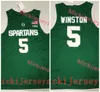 2 Jaren Jackson Jr. 22 Miles Bridges Jersey 44 Nick Ward 5 Cassius Winston 33 Magic Johnson Mens 2022 NCAA ED Koleji Basketbol Formaları