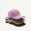 刺繍のひまわり調節可能な野球キャップ原宿ファッションカジュアルソリッドカラーコットン湾曲サンバイザー帽子男性220318