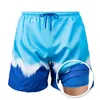2022 Summer Casual Shorts Mens Beach Pants Waist High Drawstring Printed Sweatpants Double Capris Plus Size Clothing