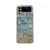 Coque de téléphone laser fleur sourire coloré mignon pour Samsung Galaxy Z Flip 3 5G