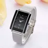 Mulheres pulseira relógio prata quadrado luxo liga de cristal relógios de pulseira de marca mulheres moda homens assistir quartzo drodshiping