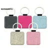 Fashion Keychain Glitter Heart Form Key Ring Party Heat Transfer Blank Square Pendant Festival Parties Gift