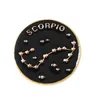 Dodici costellazioni rotonde per spillo per spilla oro lettere cerchia in lega di corsage badge donne zaino con cappello da cappello per cappello per cappello per spilla b4392495