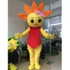 2022 Costume de mascotte de tournesol jaune d'Halloween de qualité supérieure Personnage de thème de bande dessinée Carnaval Festival Déguisement Xmas Adultes Taille Fête d'anniversaire Tenue de plein air