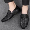 Mode Krokodil Muster Schuhe Luxus Qualität Faulenzer Männer Slip-on Leder Büro Britischen Stil Flache Fahr Schuhe Mokassins Da043