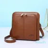 Küçük Omuz Çantaları Kadınlar Için Çift Katmanlı PU Deri Crossbody Messenger Çanta Logo Fermuar Cep Telefonu Çanta Çantalar Ile