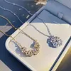 Luxus-Designer-Halskette mit vierblättrigem Kleeblatt-Anhänger und Diamanten, modisches Temperament, vielseitiger Schmuck, Valenti3052