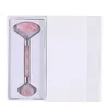 Rose Quartz Roller Double pink jade roller facial Massager welded integrated metal with gift box guasha board