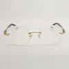 New Design Cut Clear Lens Spectacle frames 3524028 Pure Natural black Horns Temples Unisex Size 56-18-140mm Free express