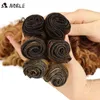 Ädla syntetiska hårväv 20-24 tum 6 stycken/parti afro kinky lockigt hår ombre buntar sy i hårförlängning för svarta kvinnor H220429