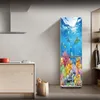 Kylskåp klistermärken kylskåp täcker landskap växt hav vinyl självhäftande kök möbler dekor wrap frys klistermärke diy 220716