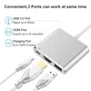 Hub réseau 3 en 1 USB-C 3.1 Type C vers HDMI 4K, câble adaptateur de charge USB 3.0, convertisseur OTG HUB pour ordinateur portable Huawei P50 P40 P30 Mate40 Samsung S20 S11 S10 S9 S8 plus