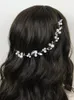 Headpieces Silver Pearls Wedding Headband Handmade Rhinestone Hair Vine Bridal Accessories For Women Headdress Party OrnamentsHeadpieces