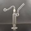 Rüsten Sie Glas-Ölbrenner-Bong-Shisha-Wasserpfeifen mit dickem, klarem 10-mm-Pyrex-Gelenk auf. Heady Recycler Dab Rig Hand-Aschefänger-Bongs mit männlichem Glas-Ölbrennerrohr