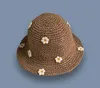 Wide Brim Hats Summer Straw Crochet Bucket Hat Women's Foldable Panama Cap UV Sun Boho Flower Fishing Vacation Beach HatWide Wend22