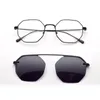 Fashion Sunglasses Frames Glasses Frame For Women Retro Polygon Ultra-Light Thin Side Purple Polarizing Magnet Decorative Glasse