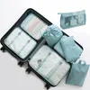 Opbergzakken 8 Stuks Set Travel Organizer Tas Voor Kleding Cosmetica Schoen Tidy Pouch Koffer Verpakking Kubus Draagbare Bagage OrganizerS309R