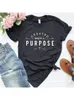 Created With A Purpose Cross T Shirts Casual Women Christian Faith Tee Shirt Femme Tumblr Grunge Short Sleeve Top