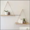 Andere home decor tuinplant bloempot rek premium houten swing hangend touw muur gemonteerd shees indoor outdoor decoratie eenvoudig design d