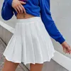 Jupes Preppy Style taille haute solide plissée Mini jupe femmes été printemps mode coréenne mignon blanc a-ligne Y2k Skort vêtements