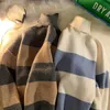 Sweaters voor heren oversized vintage heren winter gestreepte Turtleneck trui mode gebreide kleding voor mannelijke Harajuku warme unisex casual pulloversmen's