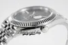 ZF ZF126334 ETA 2824 ZF2824 Automatisk herrklocka 41mm räfflad Bezel White Dial Stick Markers 904L rostfritt stål armband och fodral Superversion Eternity Watches