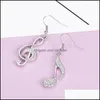 أذن الكفة أجهزة المجوهرات العصرية ثلاثية الموسيقى الثامنة Clef Note Fish Hook Dangle Elegence Women Case as Ladies v Dhufe