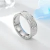 Anillos de cristal de tres filas azules, anillo de diamante de acero inoxidable más fino para mujer, hombre, regalo de joyería de moda fina