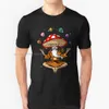 Sihirli mantar Buda t gömlek sokak giyim komik siyah giyim erkek gömlek üstleri tees hippi shrooms psychedelic mantar