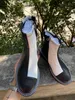2021 New Black and White Color-Block High Boots 여성 빈티지 사이드 지퍼가 달린 둥근 발가락 낮은 뒤꿈치 라인 스톤 스트레치 부츠