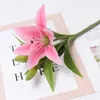 Decorative Flowers & Wreaths Artificial Lily Flower 36cm/14'' Realistic Lili For Vase Filling Home Office Shop Decor White Graveside