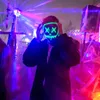 LED Halloween Party Masque Masquerade Neon Maski Lekkie blask w ciemnym horrorze świecące maska ​​mieszana maska ​​kolorowa fy9210