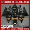 OEM Glossy Purple Rairings voor Suzuki GSXR-1000 K 3 GSXR 1000 CC K3 03 04 BODYS 147NO.149 GSX-R1000 1000CC GSXR1000 03-04 GSX R1000 2003 2004 Injectie Mold Fairing Tank