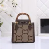 Brieftasche Diana Damen-Einkaufstasche aus Bambus, luxuriöse Designer-Handtasche, PU-Leder, Segeltuch, Umhängetaschen, Damen-Geldbörse, modisches Pochette-Kleidungsstück