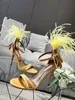 High quality woolen heel sandals stone buckle sexy high heels banquet wedding women luxury designer dress party we dding 35-42