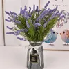 装飾的な花の花輪紫色のラベンダーシミュレーション花植物花束模倣偽の牧歌的なDIYエルホームウェディングデコレーションアート