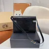 High sense quality 22 new flip Manhattan Club Bags LEATHER crocodile bag women's One Shoulder Messenger Bag