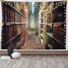 Tapestry Bookhelf Tapestry Abstract Design Vintage Library Forest Academic the