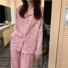 Women's Plaid Pajamas Set Turn-down Collar Sleepwear Full Sleeve Tops+Long Pants 2 Pieces Suit Homewear Pyjamas Nightwear 220329