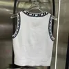 Дизайнер F Печать женские танки Camis Fashion New Ice Silk Letter Letter Jacquard Tank