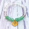 MG1527 Странд 8 мм зеленый авентуриновый браслет Zodiac Мода мода Женская чистое кварцевое драгоценный камень браслеты на день рождения каменное запястье Мала -ювелирные изделия