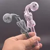 Nieuwe unieke schoonheid bubbler pyrex glazen oliebrander pijpen gebogen rookpijpen 14 cm lengte 30 mm bal dab stro olie nagelbalancer roker gereedschap