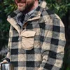 Men Hooded trui plaid print bind warme trui hoodies losse casual trui winter 2021 streetwear l220725