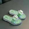 Vfochi Girl Summer Slippers Sequin Flats Shoes For Kids Mother Casual Slip-On Children Tonåring Slipper 220427