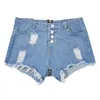 Shorts femininos sexy de cintura alta Summer Denim Shorts com furos para emendas Ladies Skinny super Nightclub shorts jeans