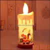 Candele Decorazioni per la casa Giardino Decorazioni natalizie Lume di candela in PVC Led Fiamma simulata Babbo Natale Pupazzo di neve Regali di Natale 22,5X9 cm Consegna a goccia 20